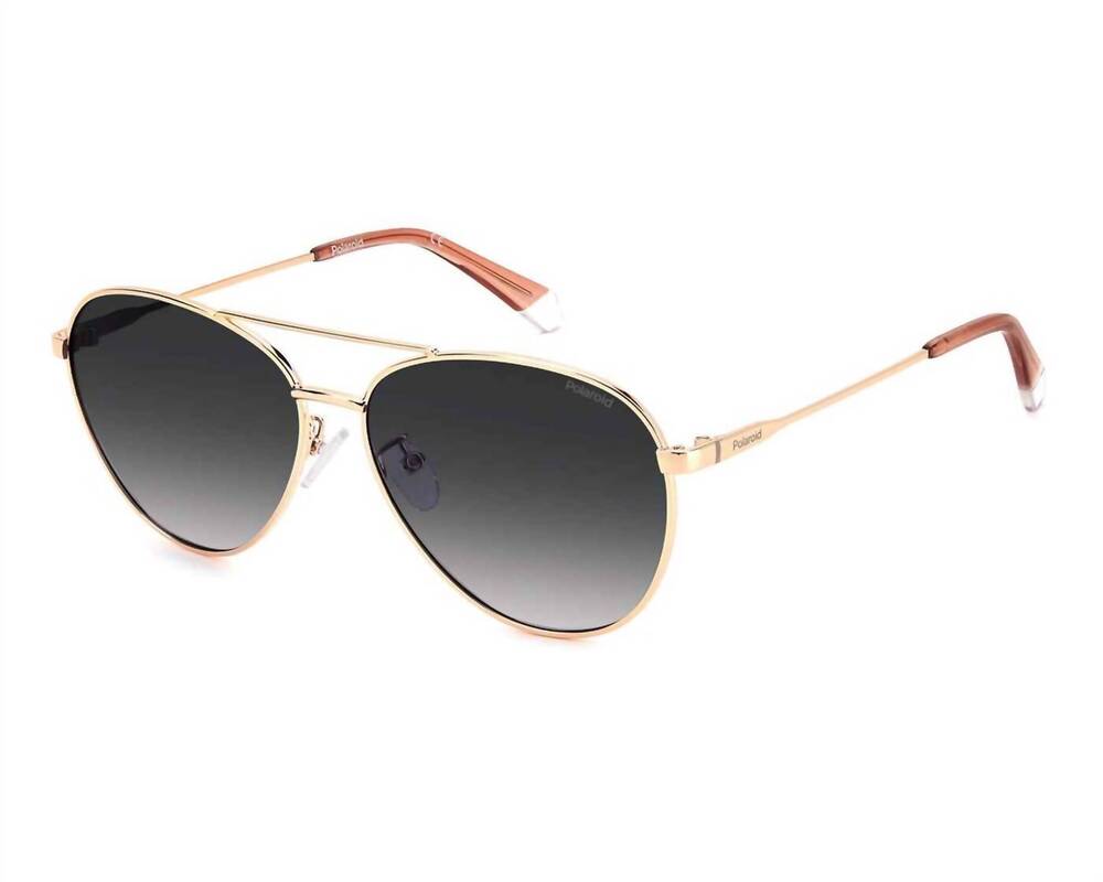 NEW POLAROID men's pld 4142/g/s/x sunglasses in gold copper /grey